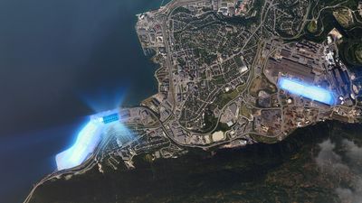 Oversiktsbilde som viser hvor Freyrs nye anlegg i Mo i Rana er planlagt lokalisert. Illustrasjon: Freyr