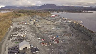 STORE DIMENSJONER: På denne tomten i Hustadvika har Salmon Evolution AS planer om å etablere oppdrettsanlegget som på sikt skal produsere 36.000 tonn laks hvert år (Foto: Salmon Evolution)