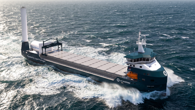 LH2 Shipping får støtte til to bulkskip som skal gå på flytende hydrogen. Illustrasjonen viser hvordan skipene vil se ut.